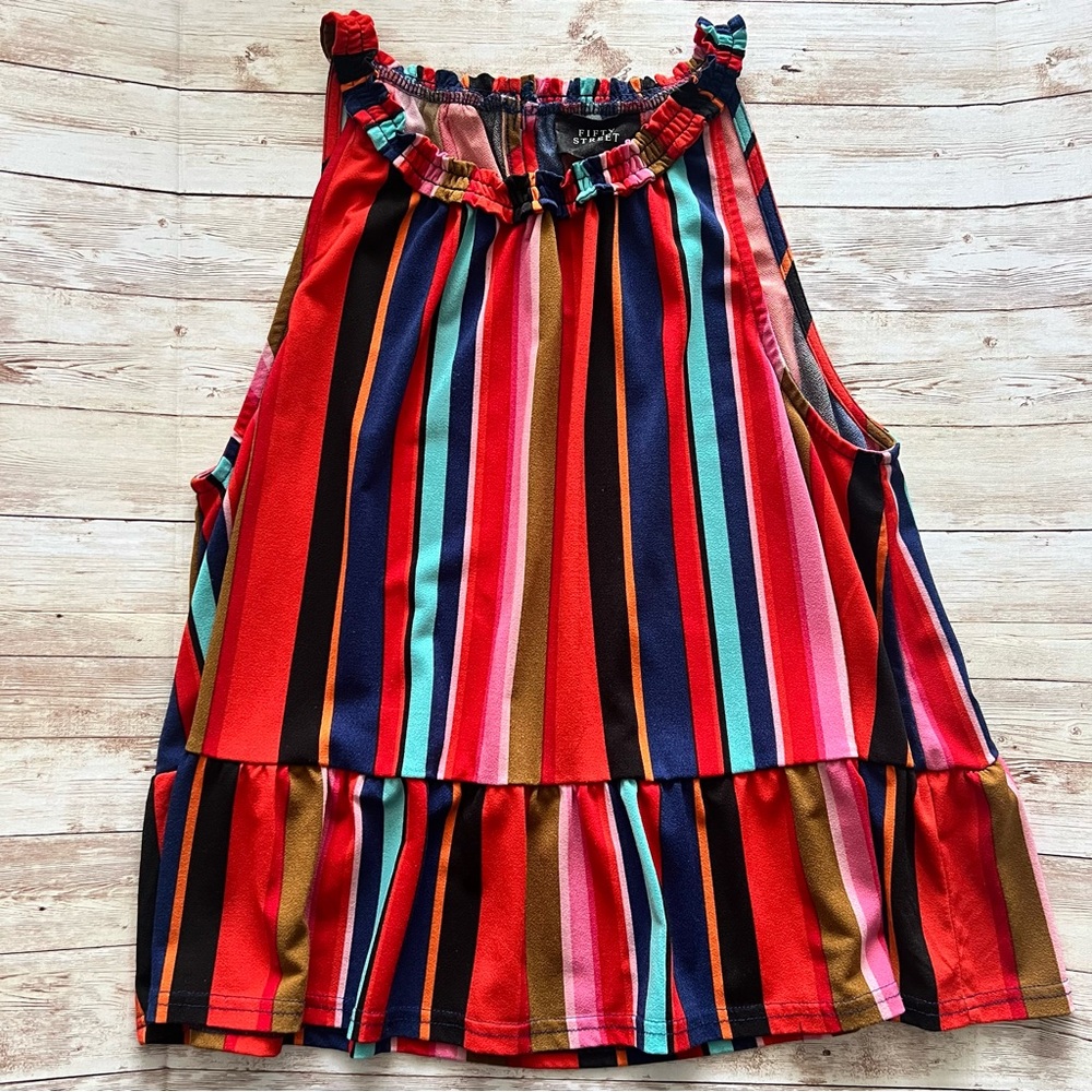 Striped peplum tank top (size XL)